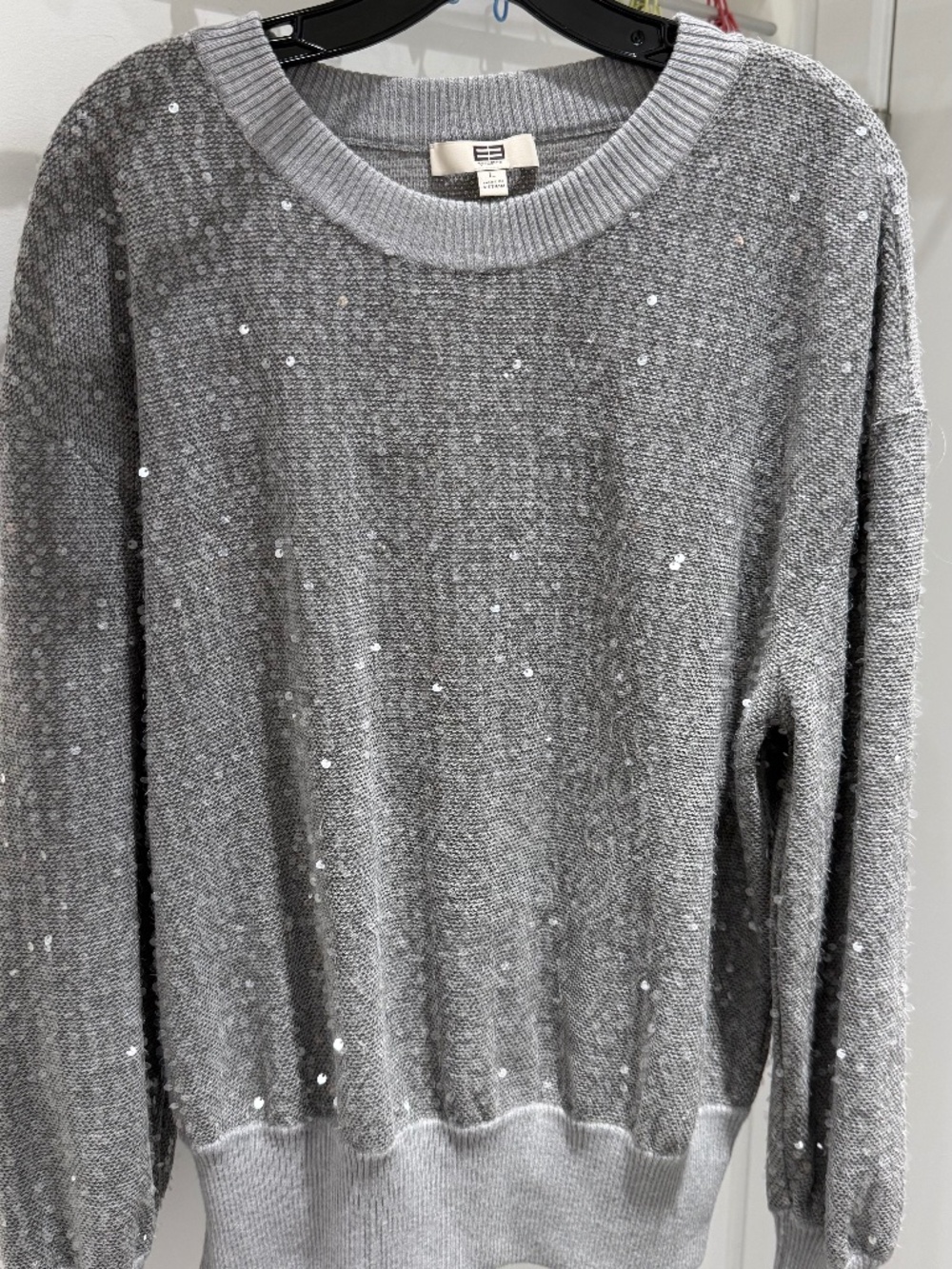Etcetera Light gray/silver sequin sweater